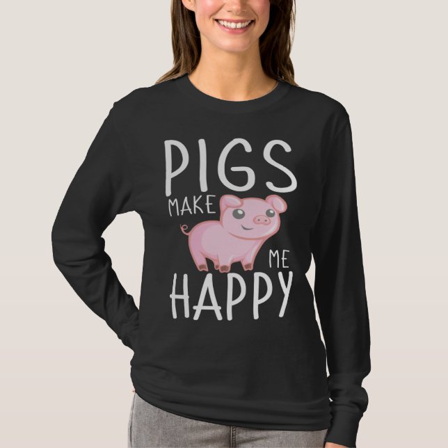Camiseta Farm Kids  Pigs Make Me Happy (Frente)