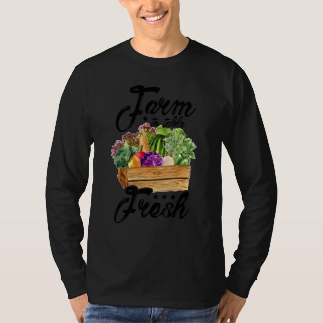 Camiseta Farm To Table Eat Local Farming Agriculteur Tracto (Frente)