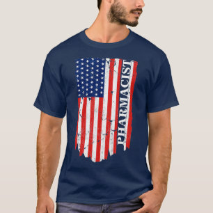 Camiseta Farmacêutica American Flag 4° de julho Gift Patrio
