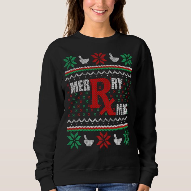 Camiseta Farmacêutica de docinho de Natal Febre Tech Merry  (Frente)