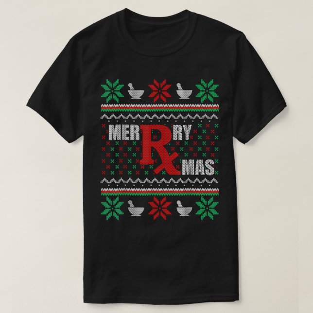 Camiseta Farmacêutica de docinho de Natal Febre Tech Merry  (Frente do Design)
