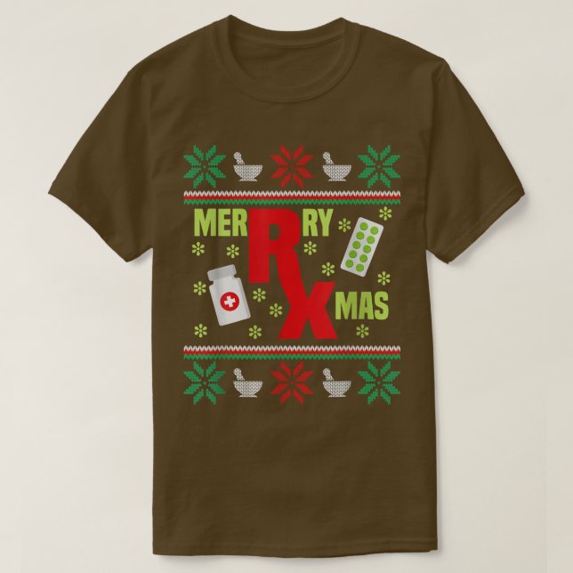 Camiseta Farmacêutica de Tecnologia Farmacêutica Merry Xmas (Frente do Design)