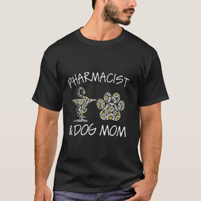 Camiseta Farmacêutica E Cachorro Mãe Flores Selvagens Daisy (Frente)