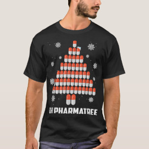 Camiseta Farmacêutico de Árvore de Natal Dando Engraçado