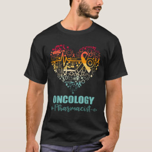 Camiseta Farmacêutico de Oncologia Coração Engraçado Vintag
