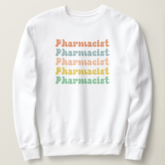 Camiseta Farmacêutico Farmacologia Retro Groovy (Frente do Design)