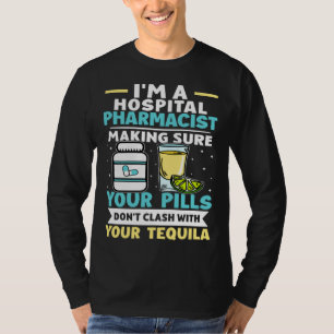 Camiseta Farmacêutico Hospitalar Comprimidos Não Entram em 
