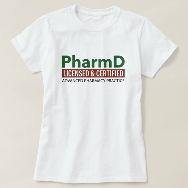 Camiseta Farmacêutico Licenciado e Certificado (Frente do Design)