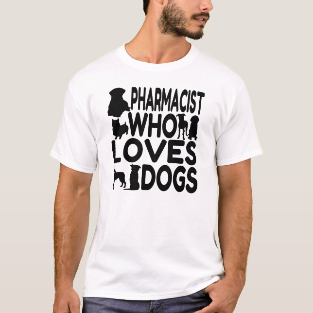 Camiseta Farmacêutico Que Ama Cães (Frente)