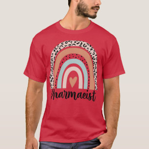 Camiseta Farmacêutico Rainbow Leopard Farmacêutico Funny Gi