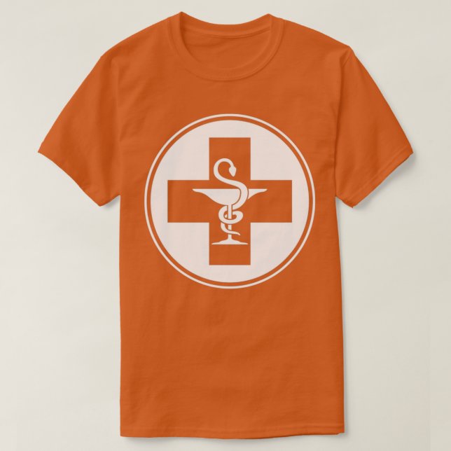 Camiseta Farmacêutico Símbolo Apothecary (Frente do Design)