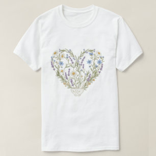 Camiseta Farmácia Botânica Coração Ervas Flor