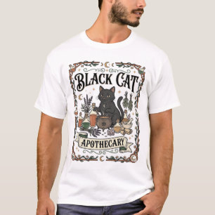 Camiseta Farmácia de Gato Preto Bruxa Mística Apothecary