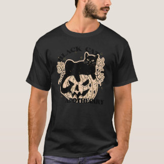 Camiseta Farmácia de Gato Preto Halloween Retrô Abóbora Out