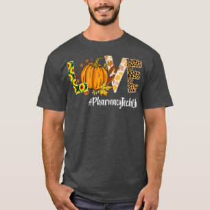 Camiseta Farmácia Tech Love Fall Pumpkin Lepard Halloween