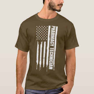 Camiseta Farmácia Technician Shirt Patriótico Americano Fl