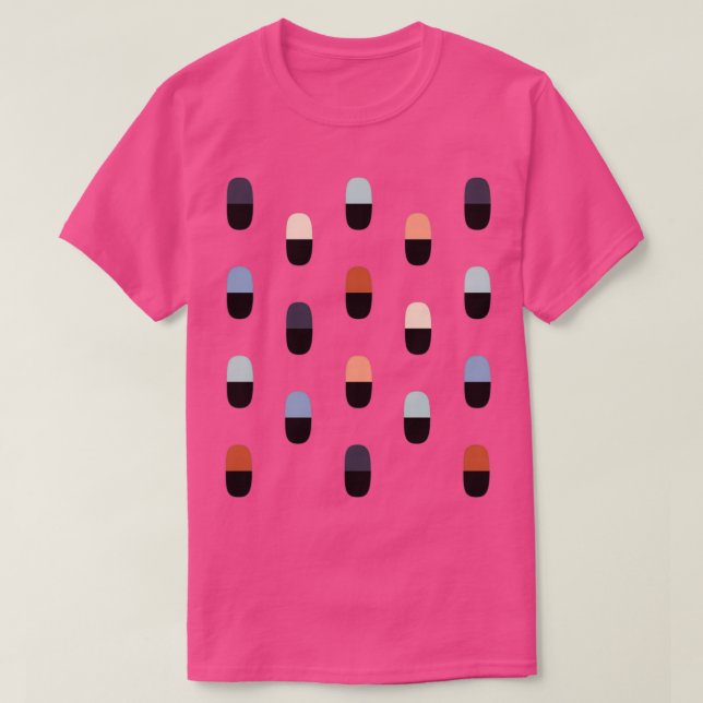 Camiseta Farmacologia e Comprimidos Alinhados em Branco (Frente do Design)
