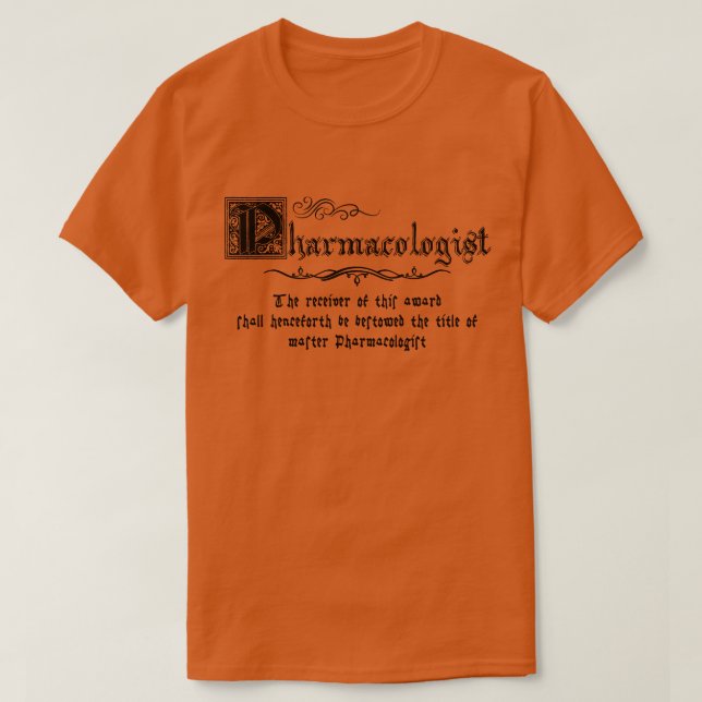 Camiseta Farmacologista-Mestre Medieval (Frente do Design)