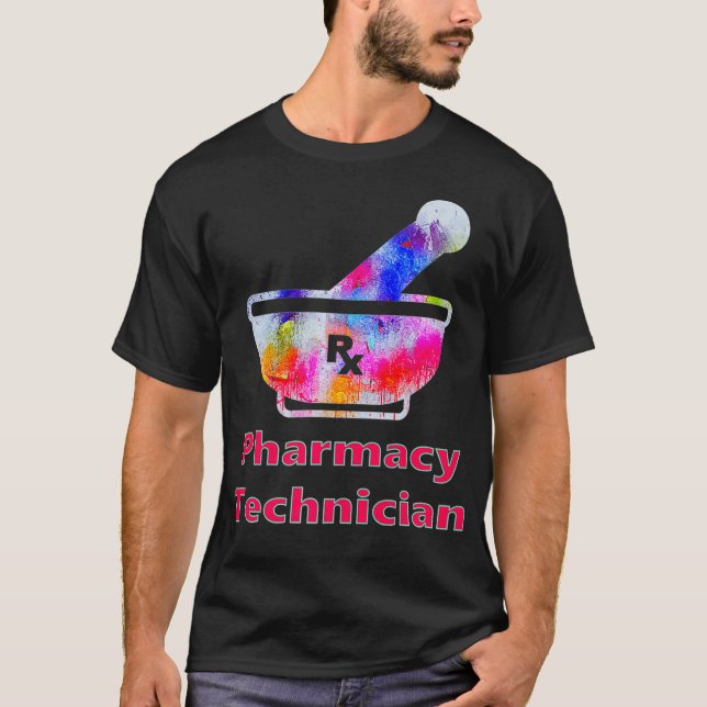 Camiseta Farmacotecnologia Mens Pharmacy Mortar Pestle RX (Frente)