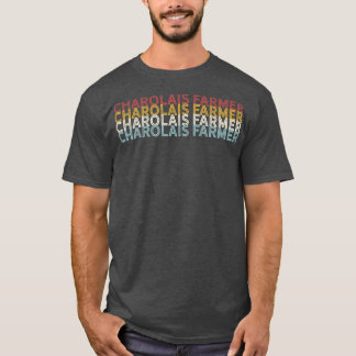 Camiseta Farmário de Vintage - Vacas-Charolais