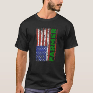 Camiseta Farmer de bandeira angustiado dos EUA