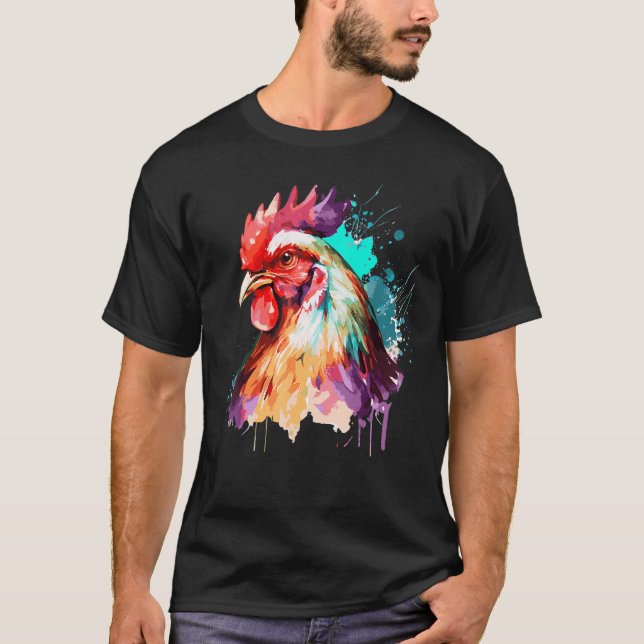 Camiseta Farmer De Frango Cónico Cónico De Aquecedores Colo (Frente)