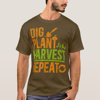 Camiseta Farmer Dig Plant Harvest Repetitivo Fazenda Farmin