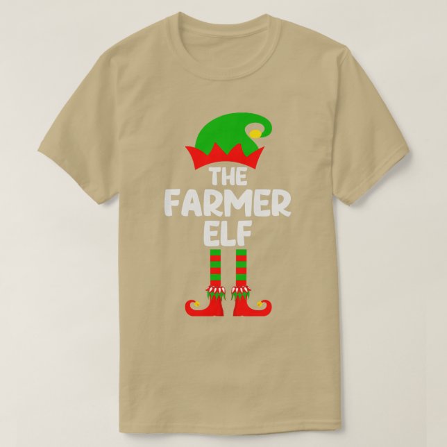 Camiseta Farmer Elf Match Family Group Festa de Natal P (Frente do Design)