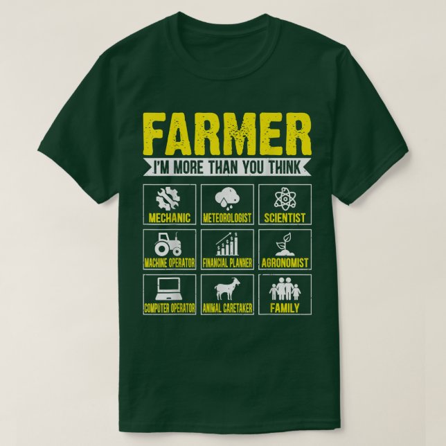 Camiseta Farmer, eu sou mais do que você pensa que agricult (Frente do Design)