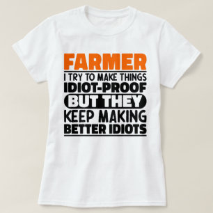 Camiseta Farmer Eu Tento Fazer Coisas Engraçadas Dizendo Ag
