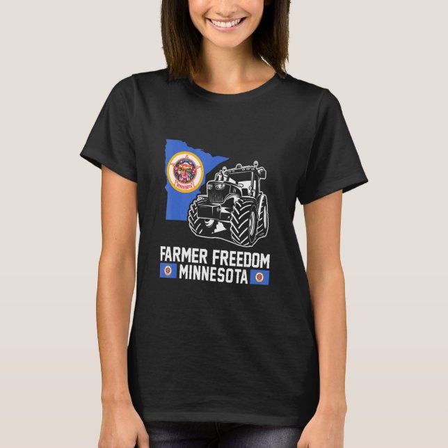 Camiseta Farmer Freedom Minnesota Trator Support (Frente)