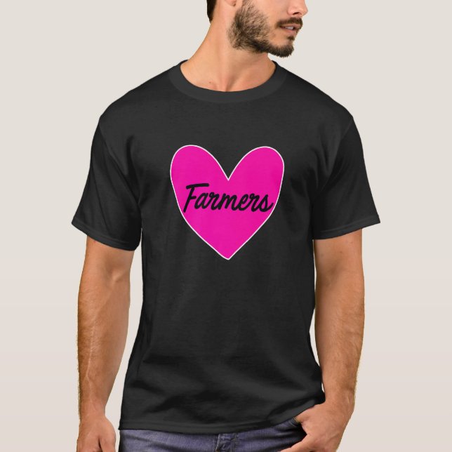 Camiseta Farmer Heart Graphic Cow Farmer Agriculture Tracto (Frente)