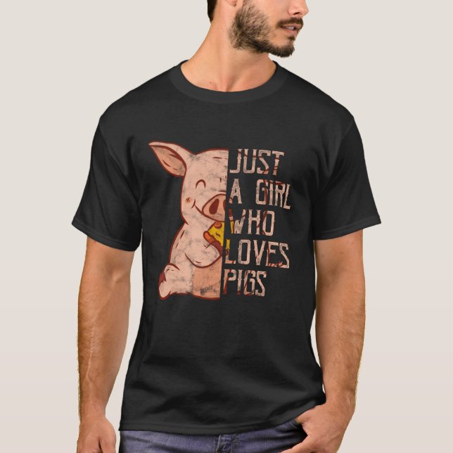 Camiseta Farmer Only a Girl who Loves Pigs Agriculture (Frente)