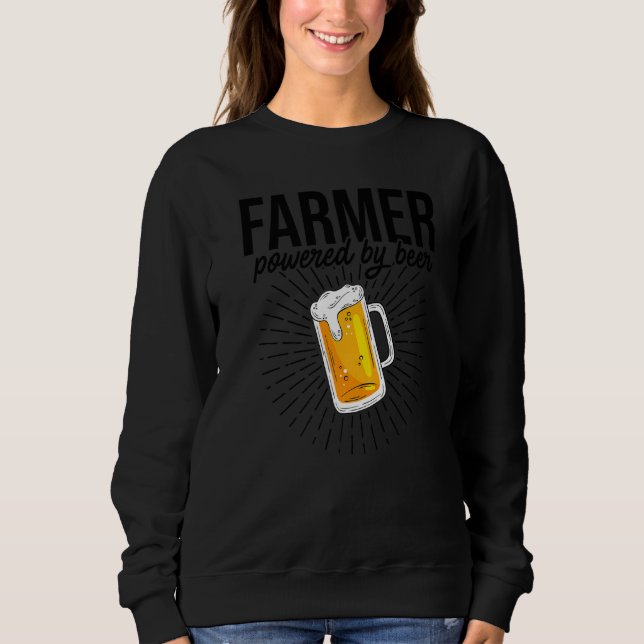 Camiseta Farmer Powered By Beer Farming Agriculture Tractor (Frente)