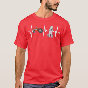 Camiseta Farmer Trator Bedlington Terrier Heartbeat Dog Lo