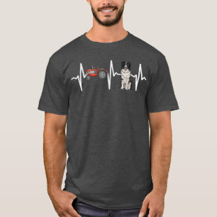 Camiseta Farmer Trator Border Collie Heartbeat Dog Lover