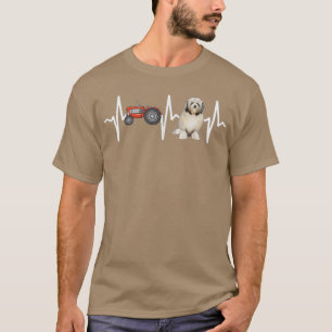Camiseta Farmer Trator Lowchen Heartbeat Dog Lover
