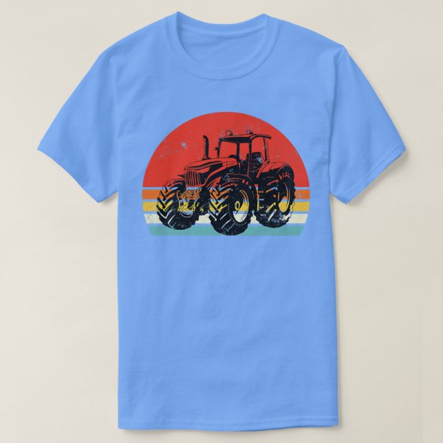 Camiseta Farmer Trator Retro Vintage Sunset (Frente do Design)