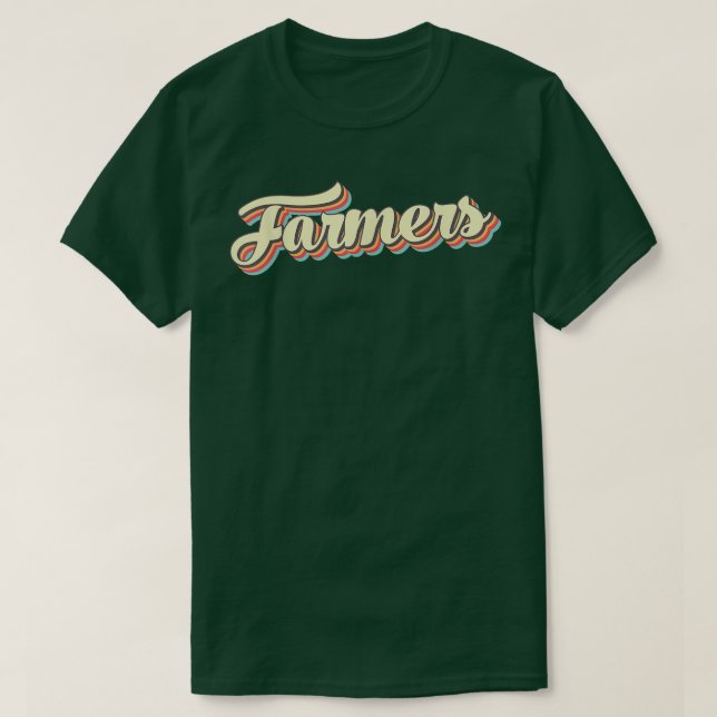 Camiseta Farmers T Retro Art Baseball Font Vintage  (Frente do Design)
