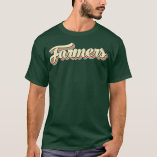 Camiseta Farmers T Retro Art Baseball Font Vintage