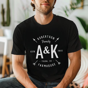 Camiseta Farmhouse da Família Rústica de Seta Monograma