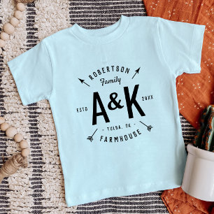 Camiseta Farmhouse da Família Rústica de Seta Monograma