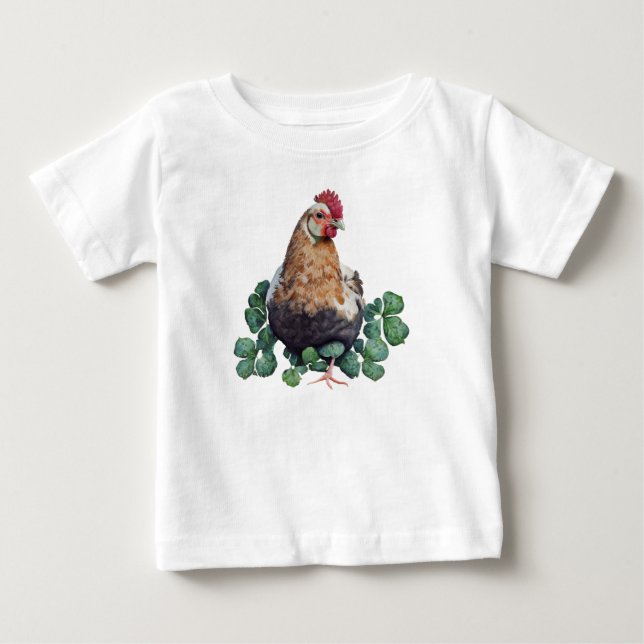Camiseta Farmhouse Irlandês | Galo-de-açúcar em Clover Baby (Frente)