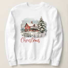 Camiseta Farmhouse Russo de Natal de Pequena Cidade