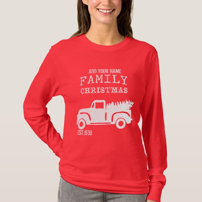 Camiseta Farming Truck Family Christmas | Personalize-O! (Frente)