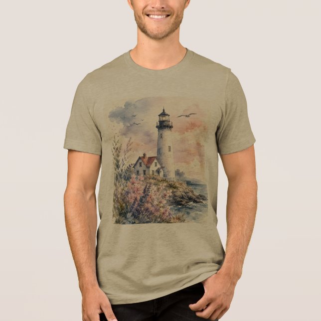 Camiseta Faro Pintado à Aguarela (Frente)