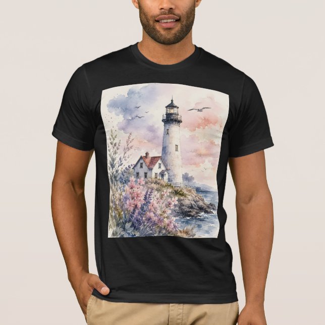 Camiseta Faro Pintado à Aquarela (Frente)