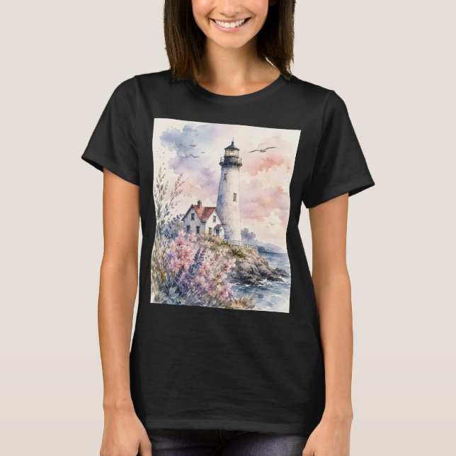 Camiseta Faro Pintado com Aquarela (Frente)