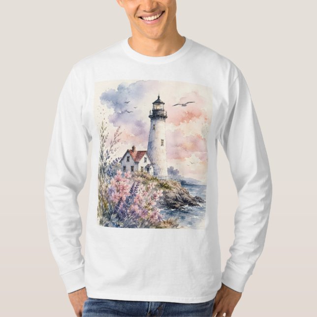 Camiseta Faro Pintado com Aquarela (Frente)