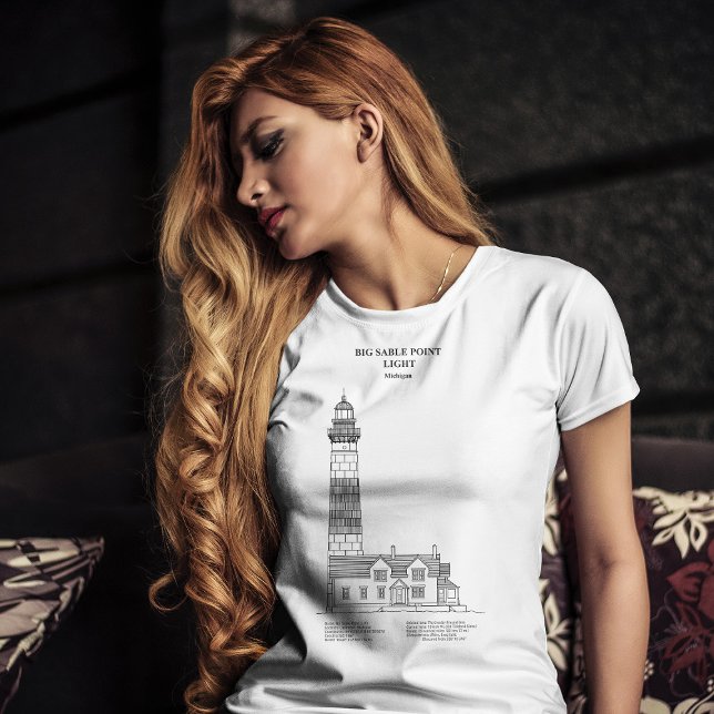 Camiseta Farol Big Sable Point - Michigan - SBD (Criador carregado)